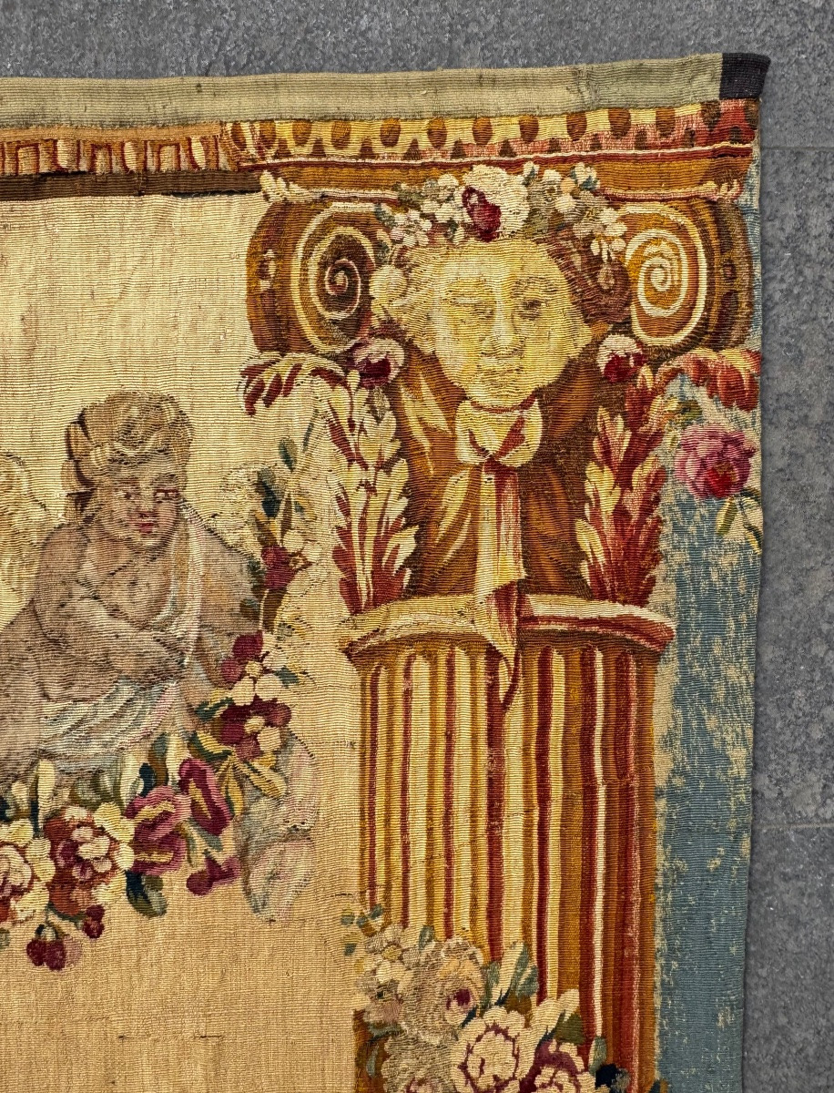 Scène De Pêche Galante Au Bord De L’eau, Tapisserie d’Aubusson Milieu 18ème Siècle -photo-4