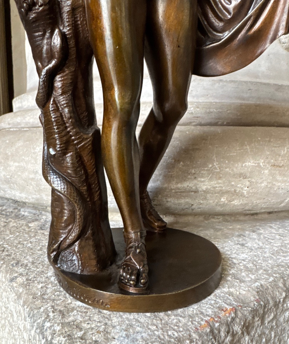 Apollon Du Belvédère, Bronze Du Grand Tour 19th Century-photo-3