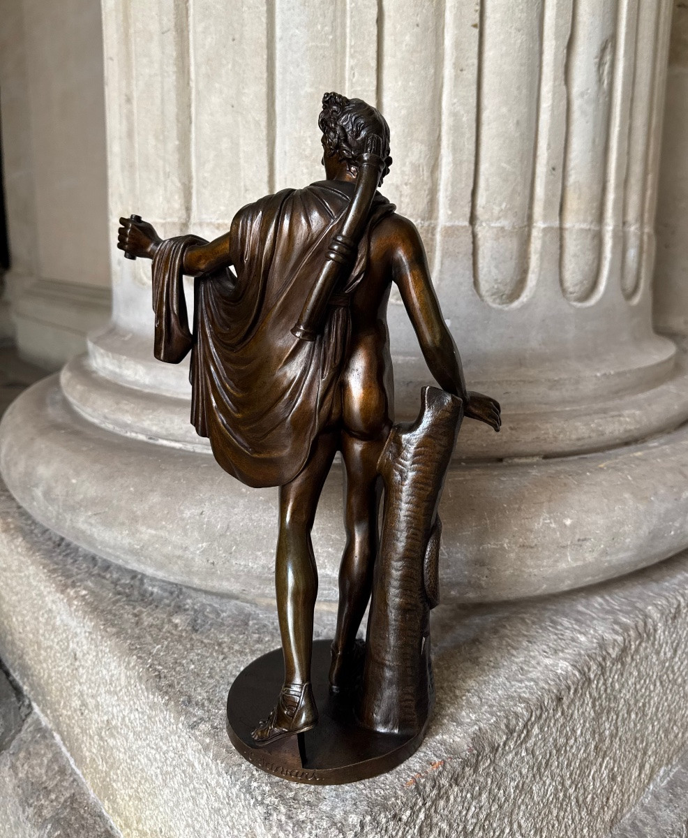 Apollon Du Belvédère, Bronze Du Grand Tour 19th Century-photo-2