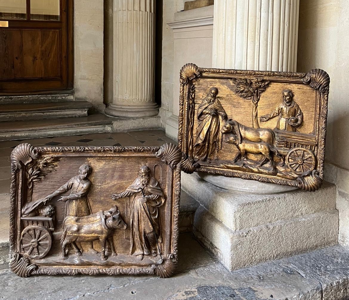 Pair Of Bas-reliefs Based On An Episode From The Bible 18th Century