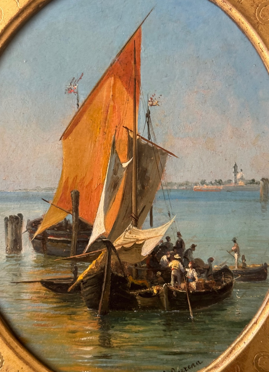 Voiliers Sur La Lagune Par Luigi Querena-photo-2