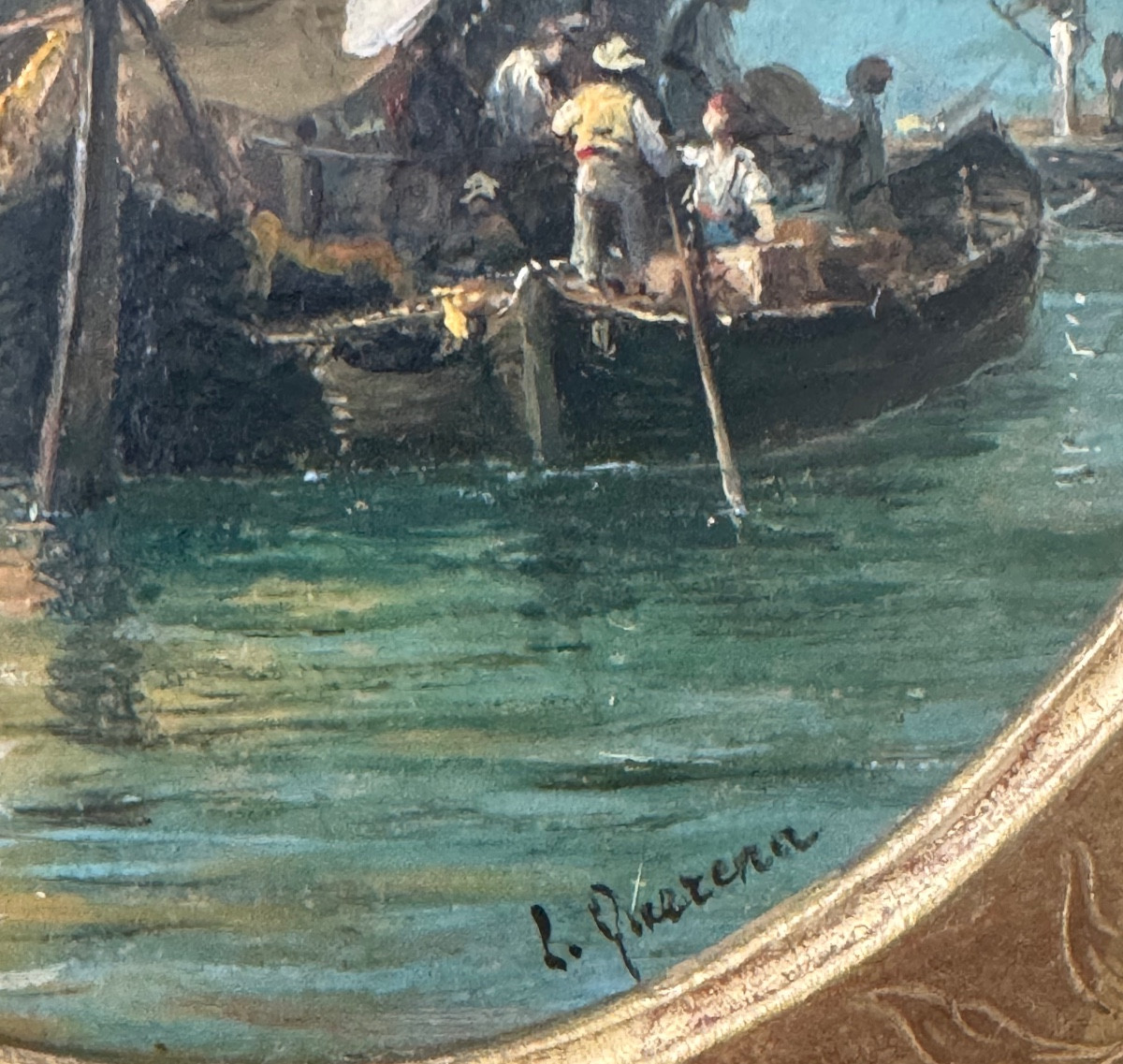 Voiliers Sur La Lagune Par Luigi Querena-photo-3