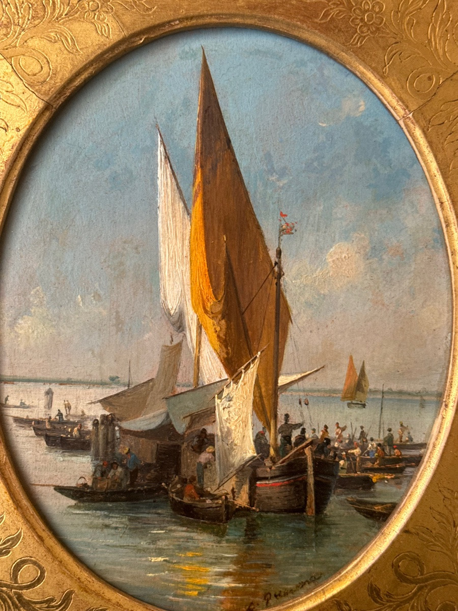 Voiliers Sur La Lagune, Luigi Querena -photo-1