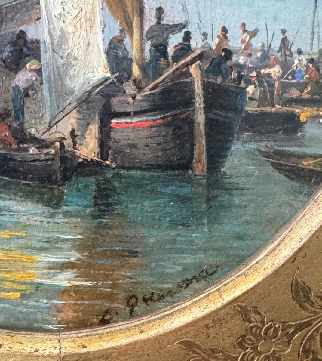 Embarcations Sur La Lagune, Par Luigi Querena-photo-3