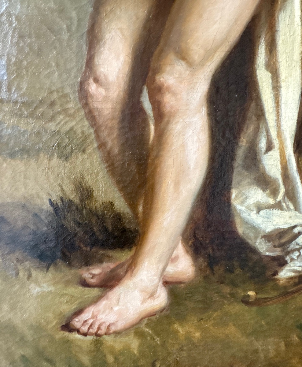 Saint Sébastien Martyr, Oil On Canvas 19th Century-photo-3