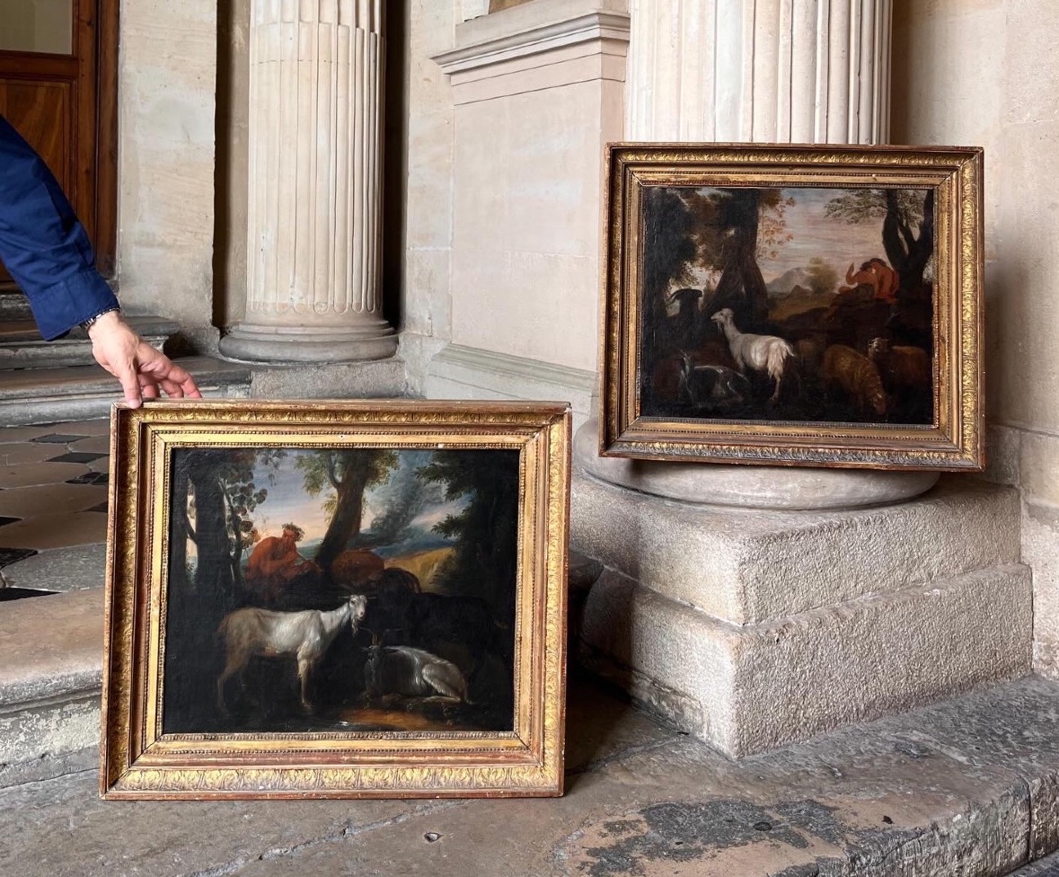 Paire De Scènes Pastorales Néoclassiques, École Italienne 18ème Siècle -photo-6