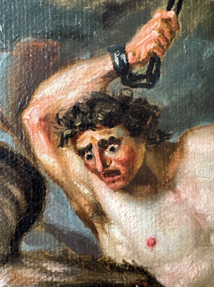 Prométhée Enchainé, huile sur toile de la fin du 18ème Siècle -photo-3