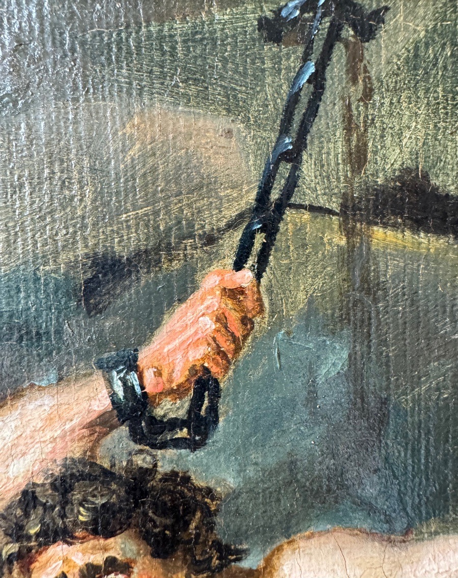 Prométhée Enchainé, huile sur toile de la fin du 18ème Siècle -photo-3