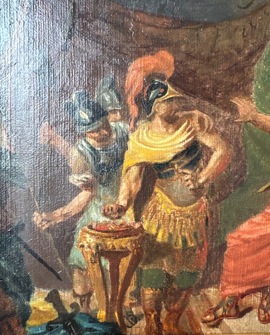 Prométhée Enchainé, huile sur toile de la fin du 18ème Siècle -photo-6