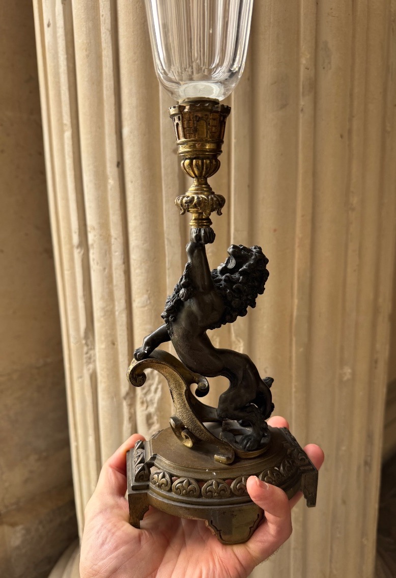 Paire De Vases Cornets en Bronze Et Cristal Vers 1880-photo-3