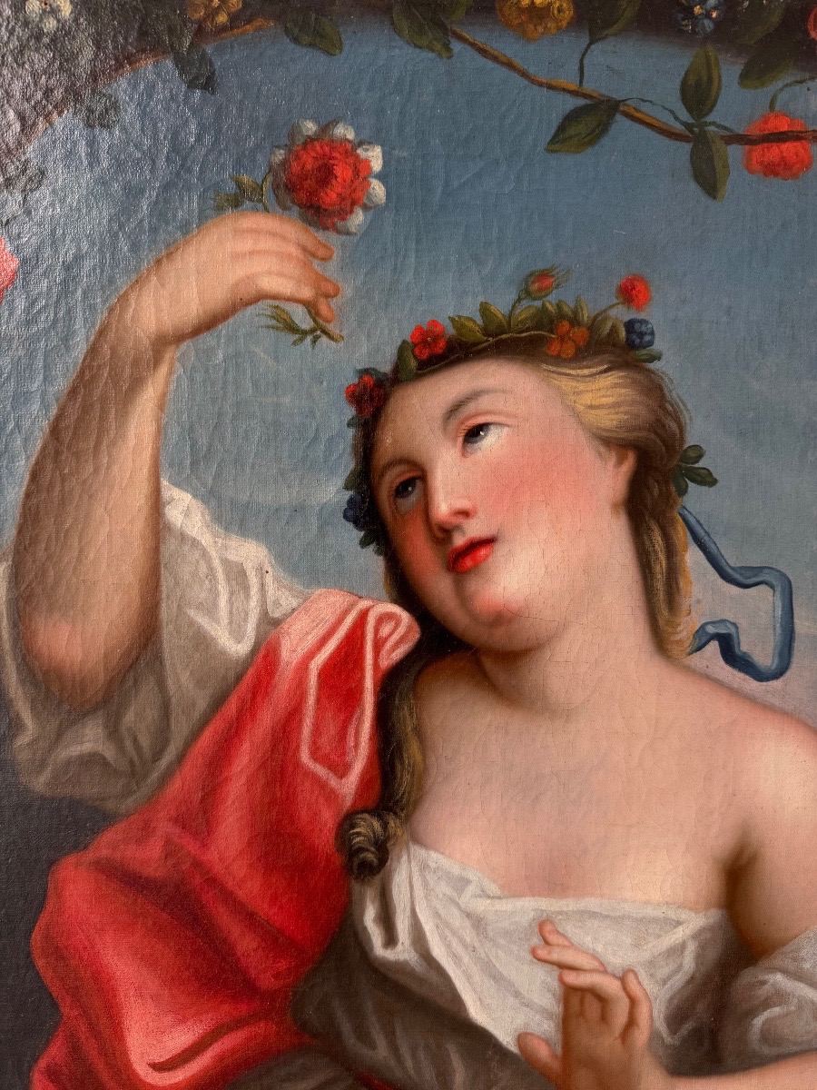 Les Quatre Saisons, Huiles Sur Toile De La Fin Du 18ème Siècle -photo-1