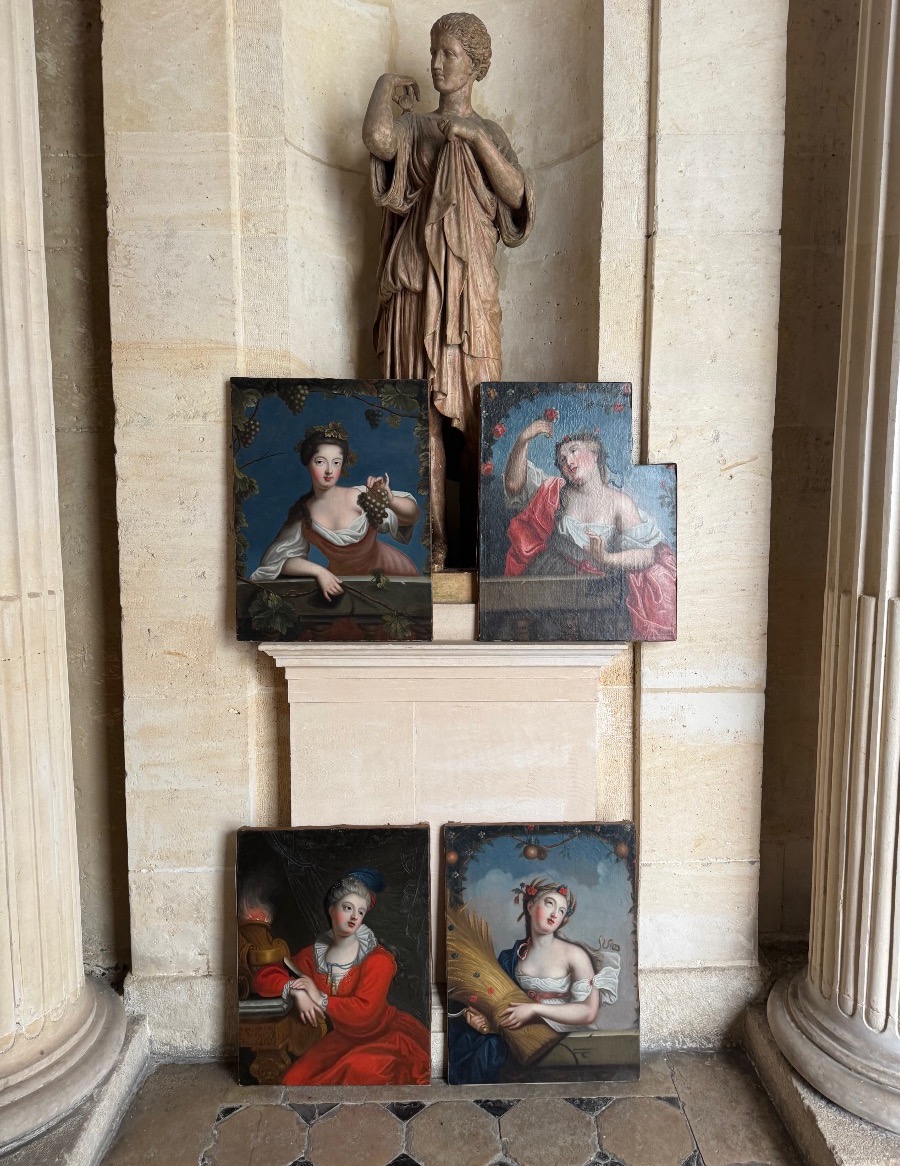 Les Quatre Saisons, Huiles Sur Toile De La Fin Du 18ème Siècle -photo-7