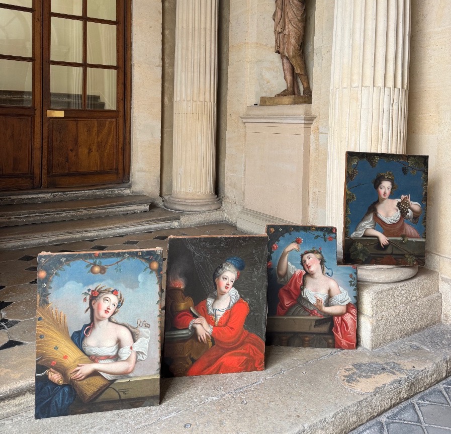 Les Quatre Saisons, Huiles Sur Toile De La Fin Du 18ème Siècle 