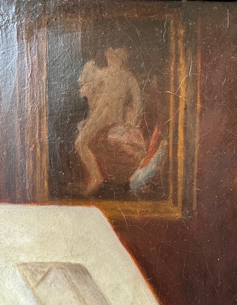 Young Woman Looking At A Watercolor, C. 1900-photo-1