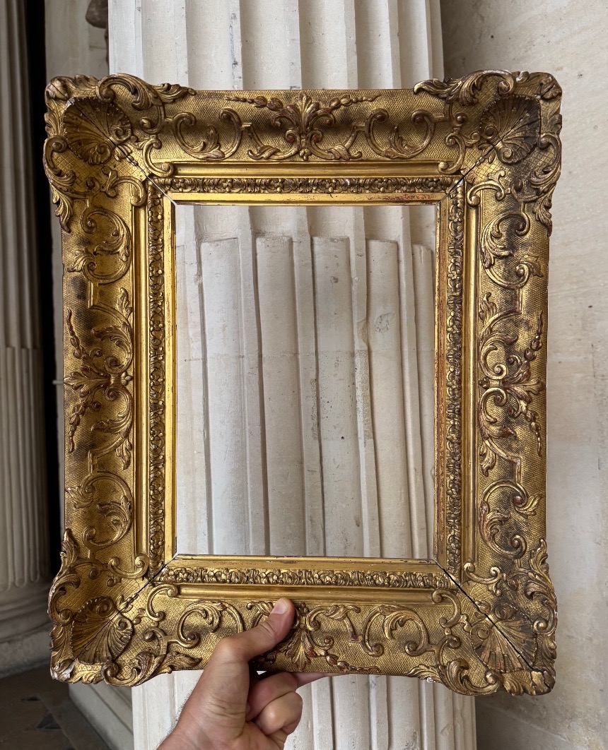 Antique Gilded Wooden Louis XV Frame-photo-3