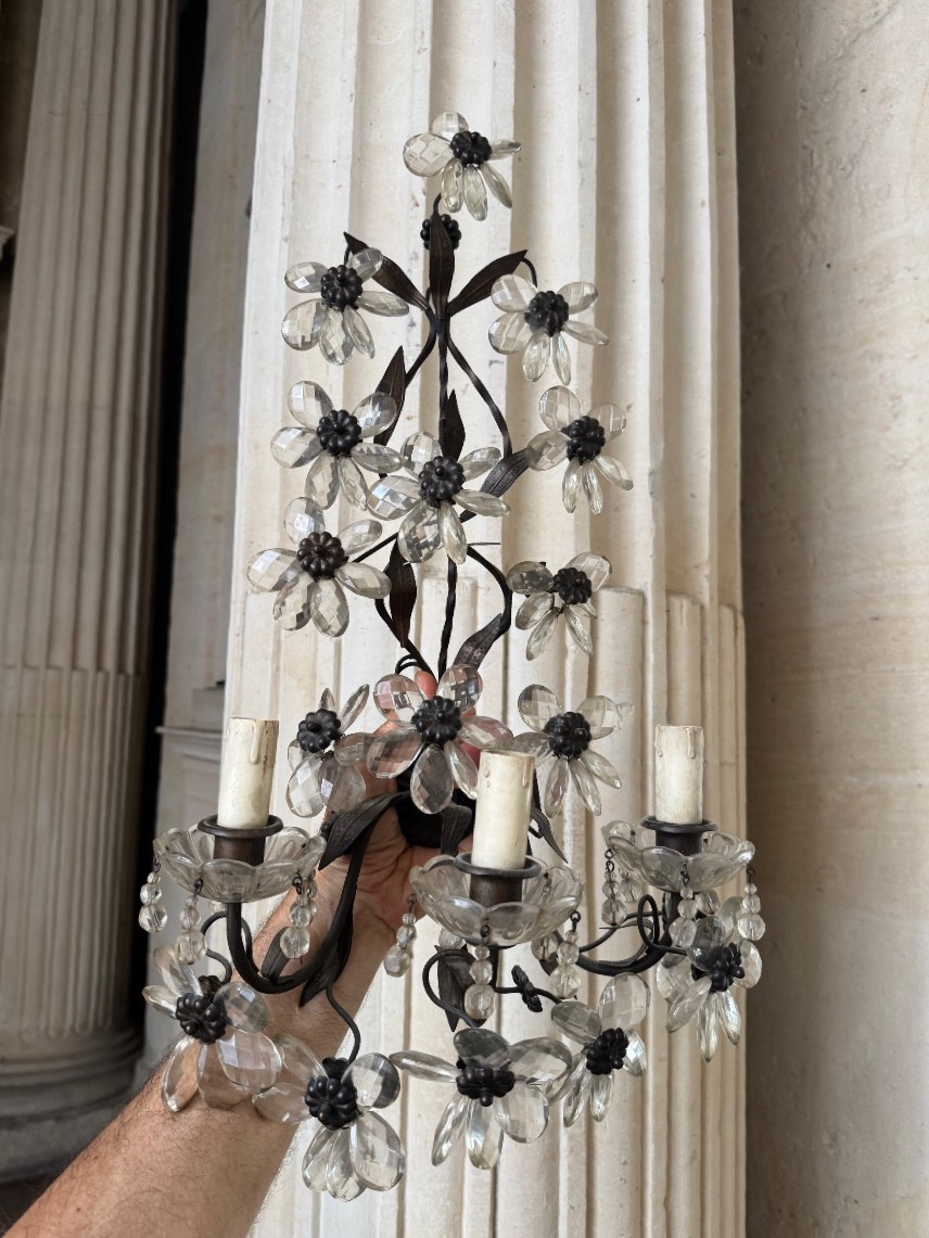 Pair Of Wall Sconces In The Baguès Style-photo-3