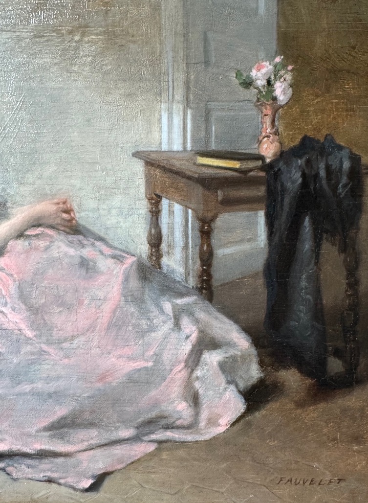 Jeune Femme Assise Dans Un Intérieur, Jean-Baptiste Fauvelet  1860-photo-4
