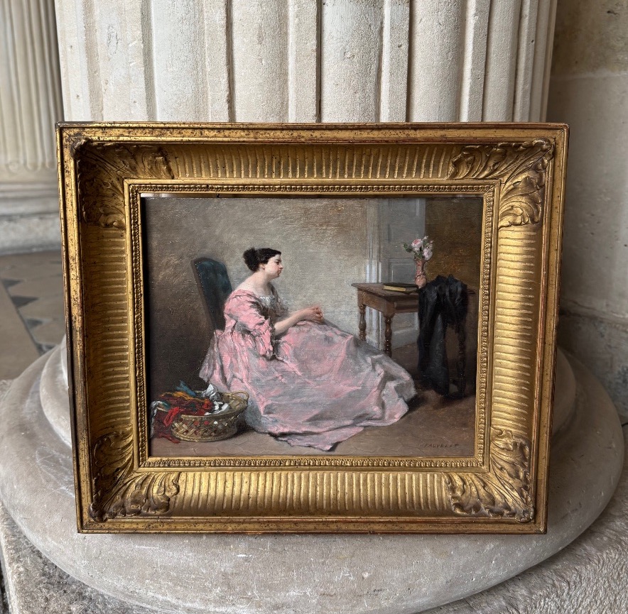 Jeune Femme Assise Dans Un Intérieur, Jean-Baptiste Fauvelet  1860