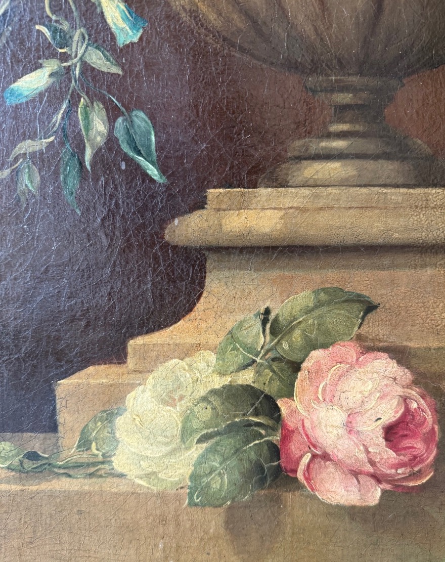 Nature Morte Au Bouquet Et Au Perroquet, Début 19ème Siècle -photo-4