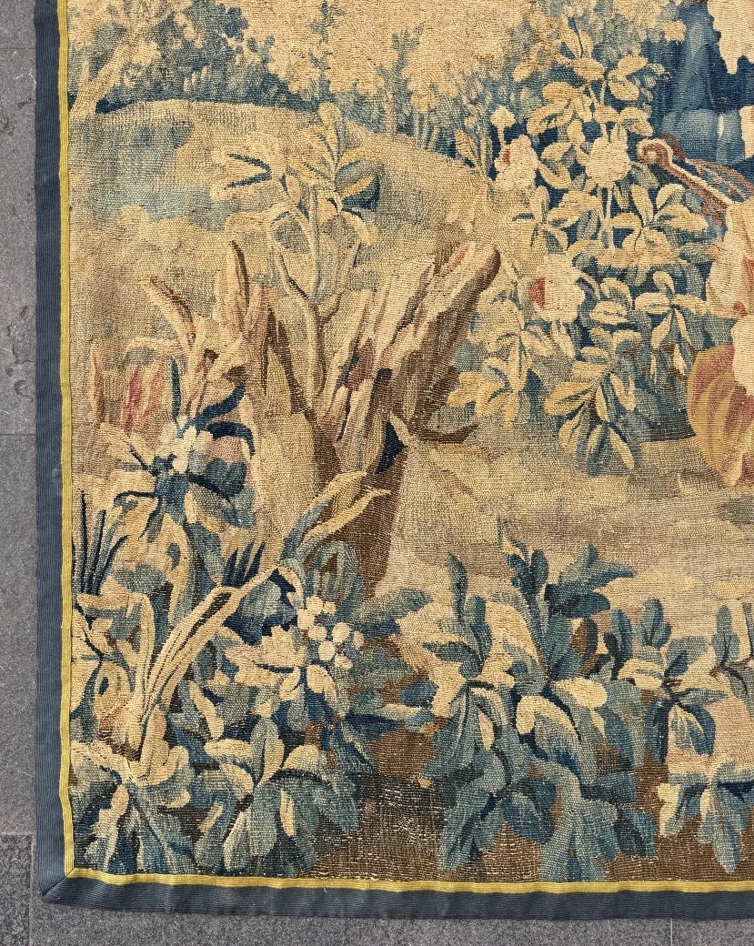 Le Concert Champêtre, Tapisserie d’Aubusson 18ème Siècle d’Après Watteau  -photo-3