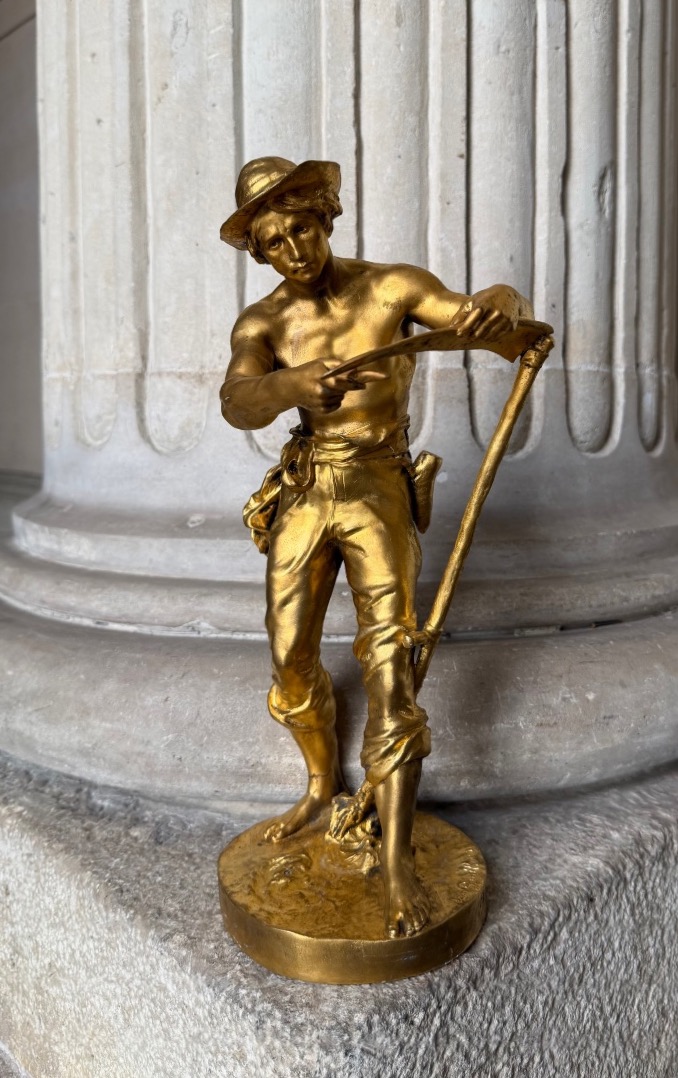 Le faucheur, bronze doré signé Jean Gautherin fin 19ème siècle 