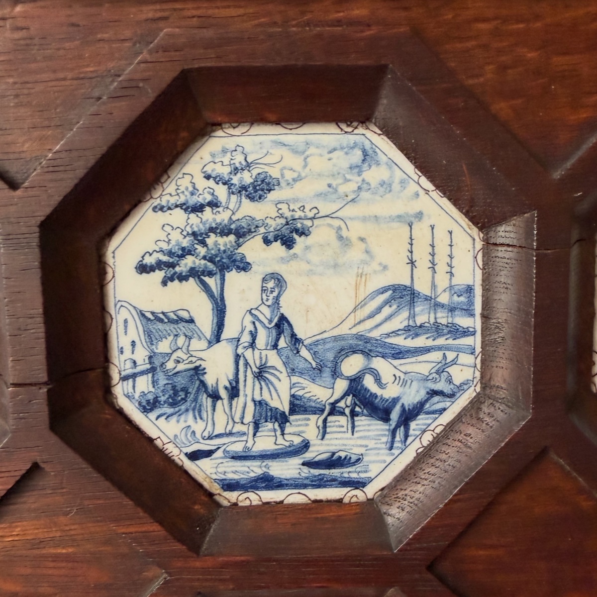 18th-century Delft Earthenware Tiles In A Frame -photo-2