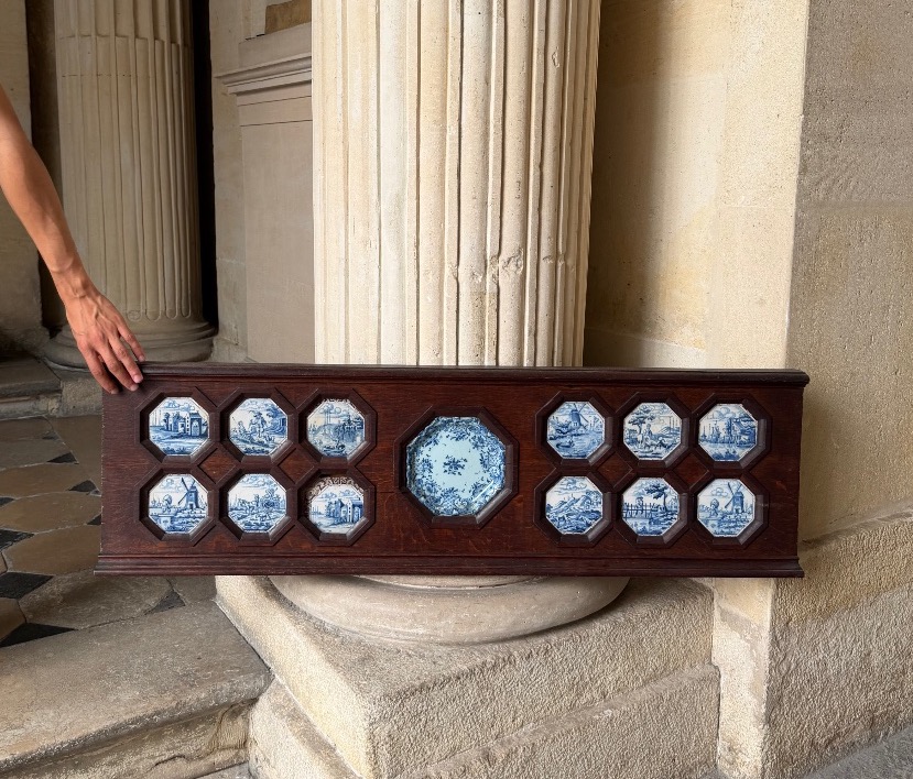 18th-century Delft Earthenware Tiles In A Frame 