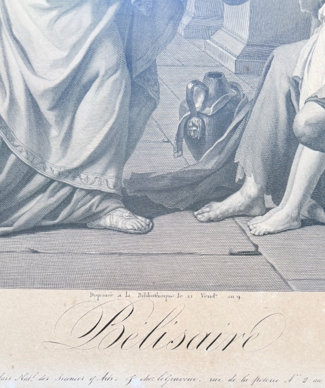 Œdipe à colone et bélisaire, paire de grandes gravures vers 1800-photo-4