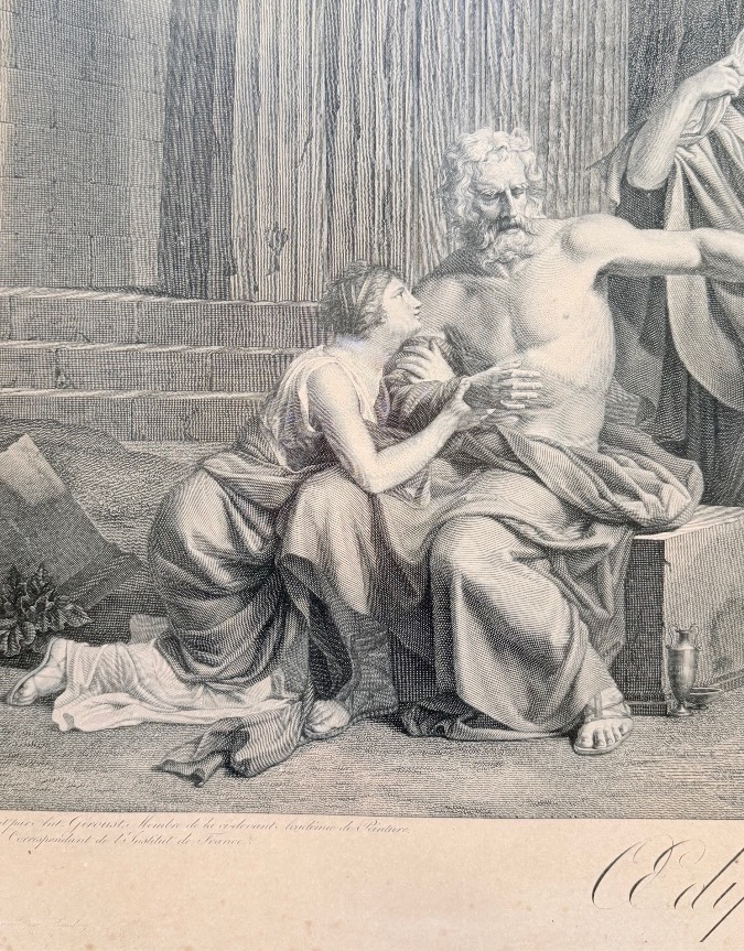 Œdipe à colone et bélisaire, paire de grandes gravures vers 1800-photo-4