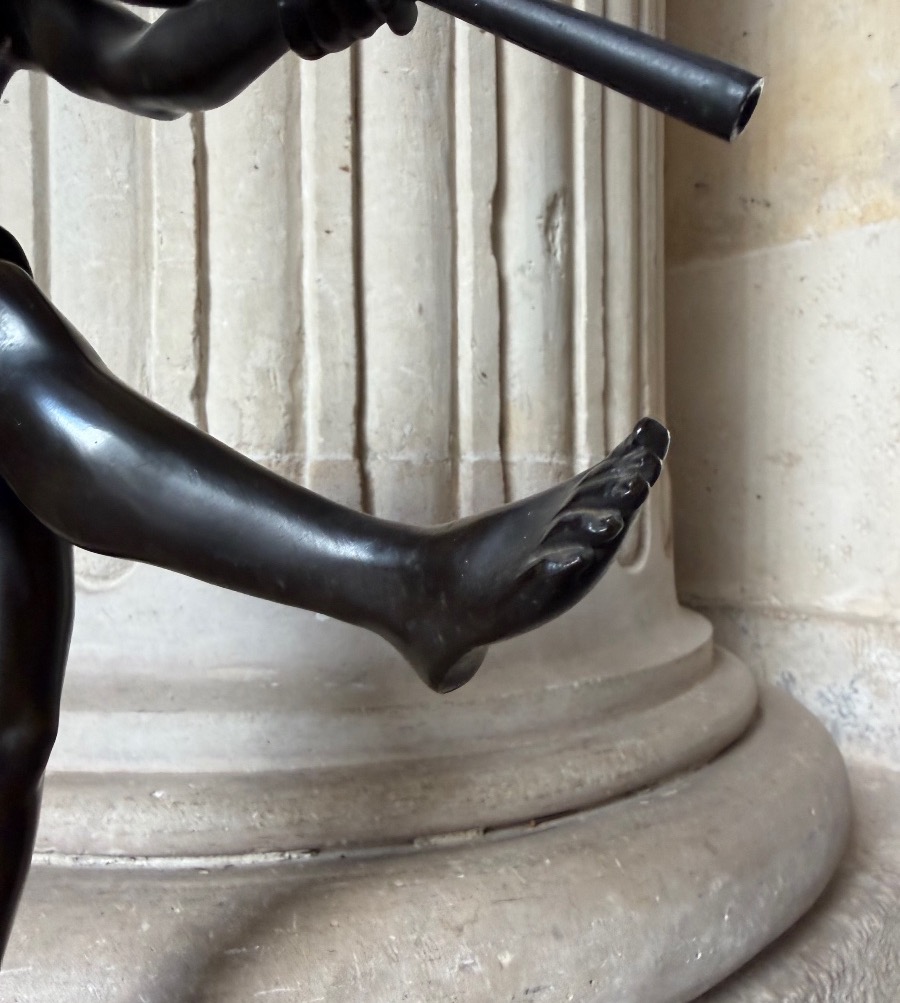 Faune jouant de l’aulos, bronze de Jean Bulio-photo-1
