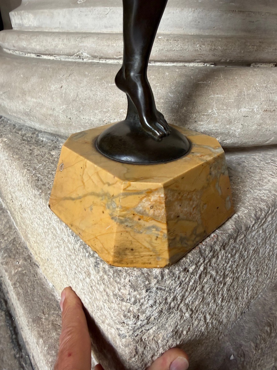 Faune jouant de l’aulos, bronze de Jean Bulio-photo-2