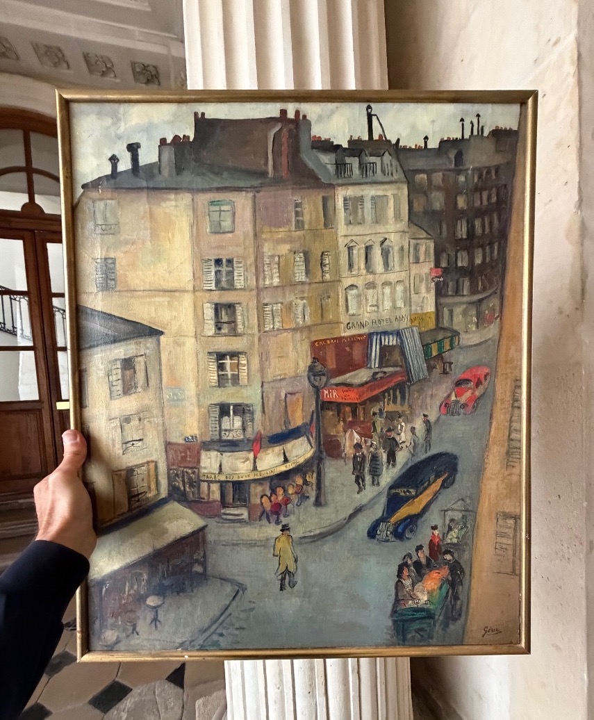 Rue Lepic In Paris, Oil Painting Signed Gérar Circa 1950-photo-3