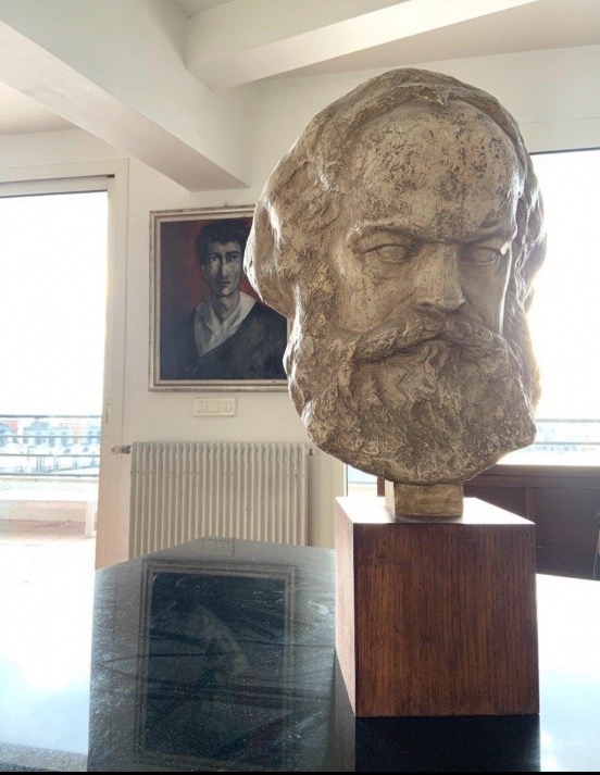 Portrait de karl Marx, plâtre patiné par Karl longuet vers 1940-photo-5