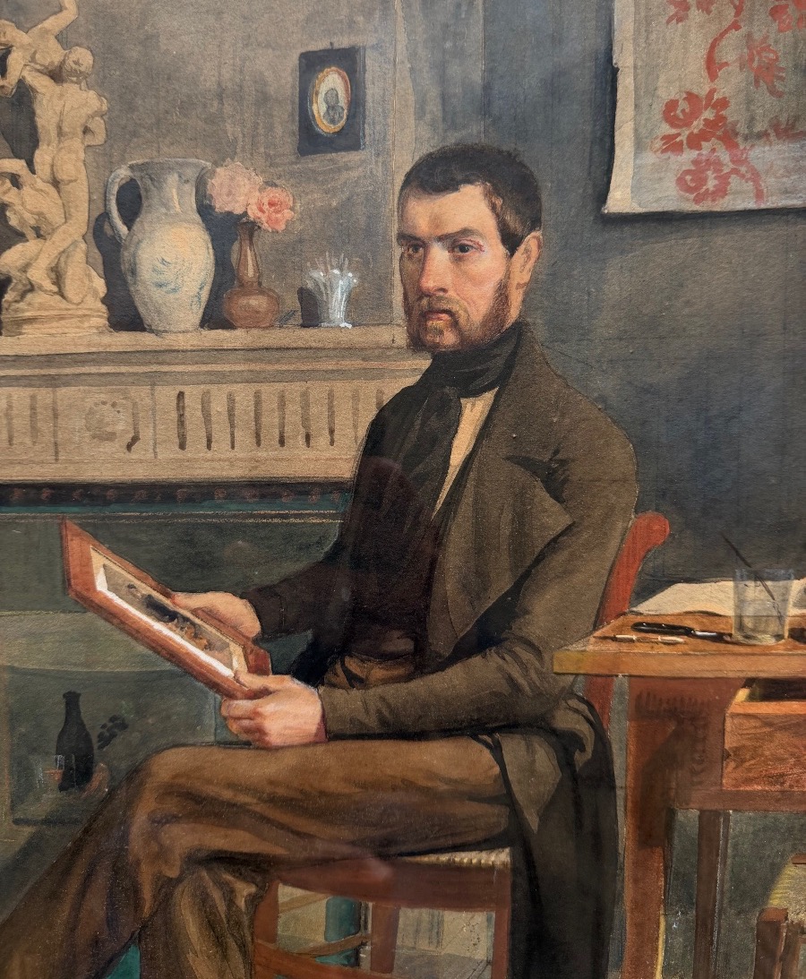 In The Painter's Studio, Watercolor, Circa 1850-photo-2