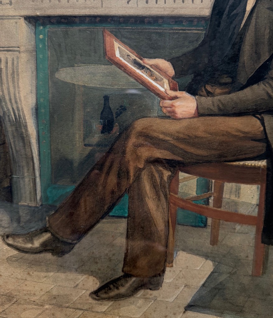 In The Painter's Studio, Watercolor, Circa 1850-photo-3