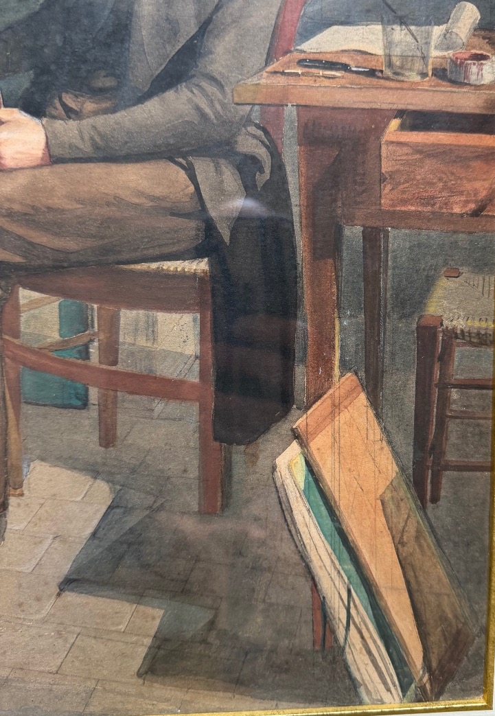 In The Painter's Studio, Watercolor, Circa 1850-photo-4