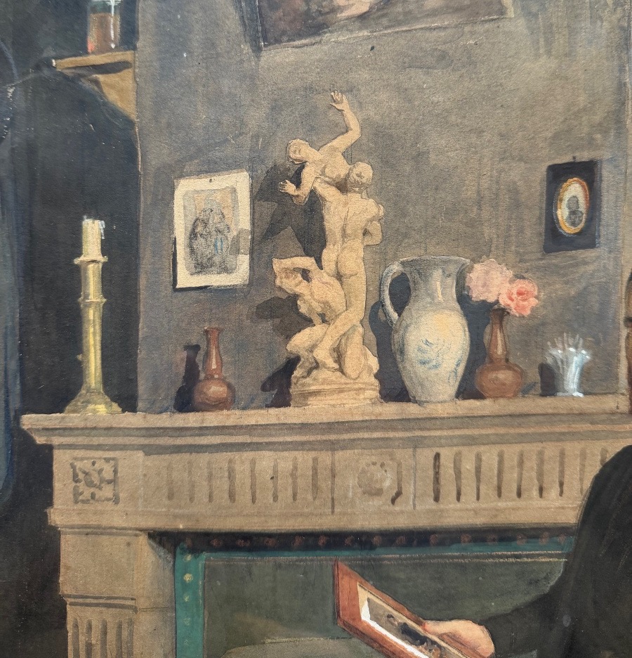 In The Painter's Studio, Watercolor, Circa 1850-photo-1