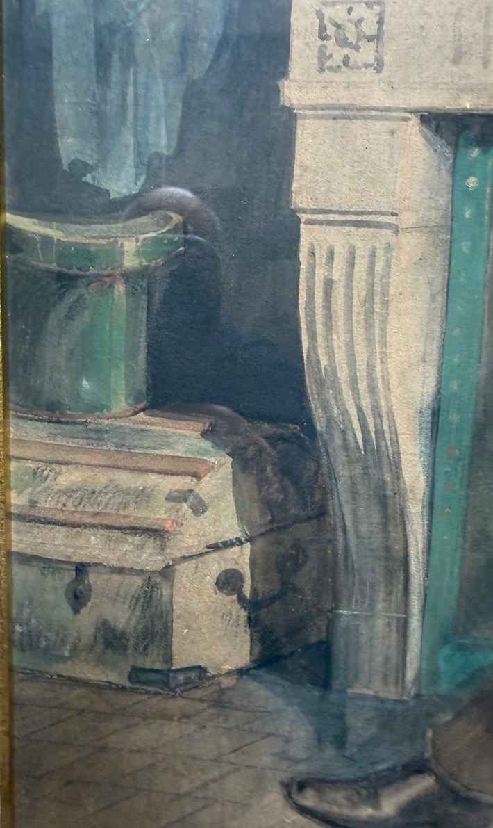 In The Painter's Studio, Watercolor, Circa 1850-photo-2