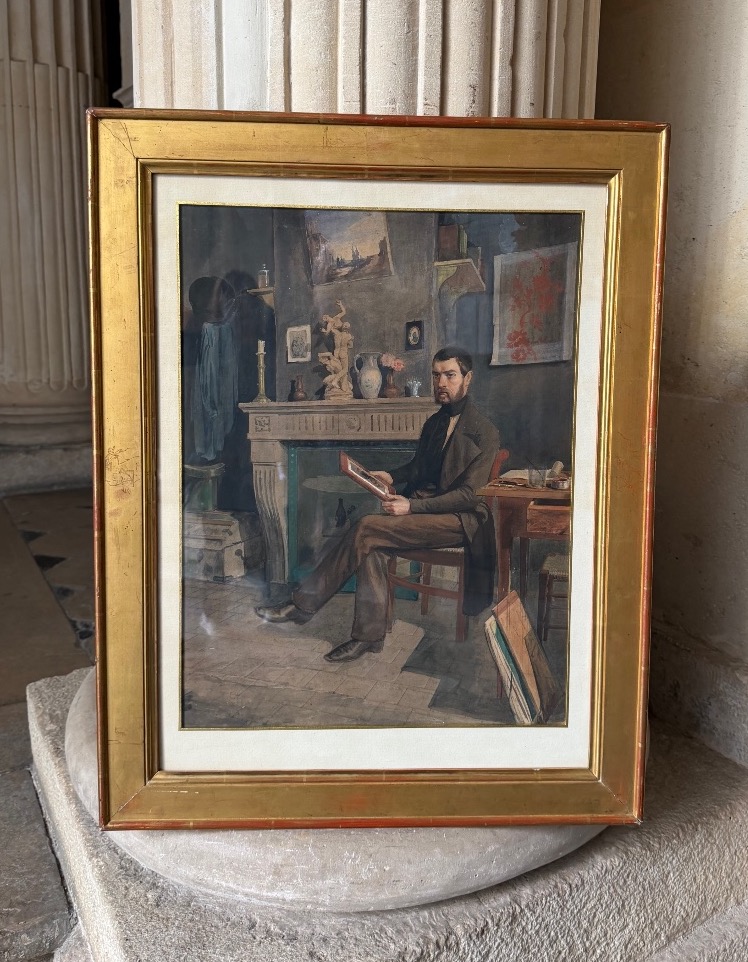 In The Painter's Studio, Watercolor, Circa 1850