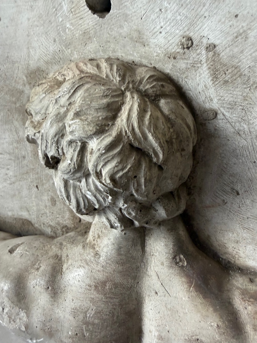Grand nu masculin, étude en plâtre 19ème siècle -photo-4
