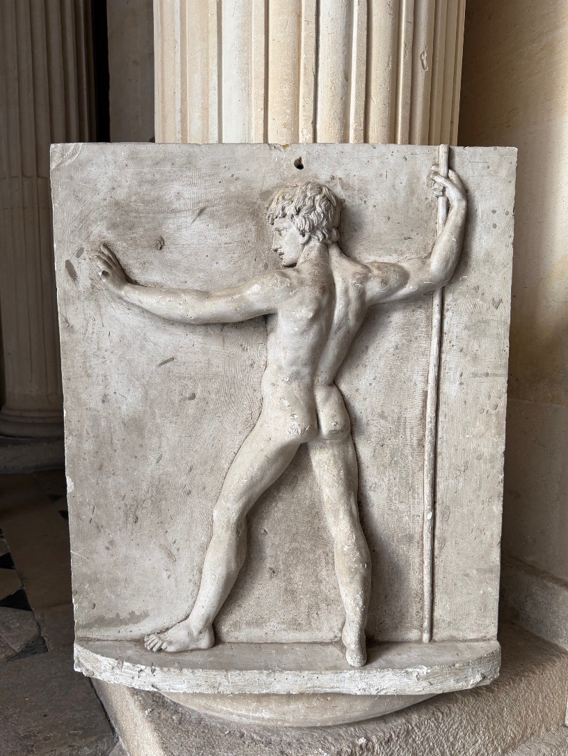 Grand nu masculin, étude en plâtre 19ème siècle 