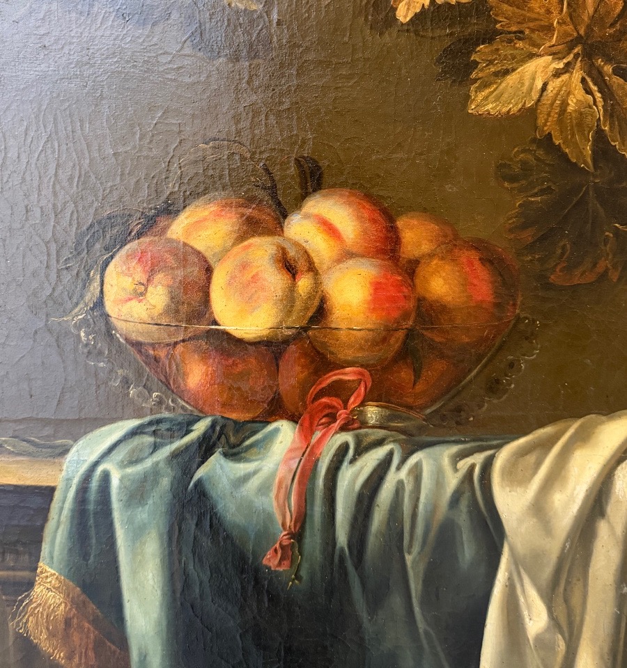 Still Life With Fruit And Dogs, Dutch School, Late 18th Century -photo-3
