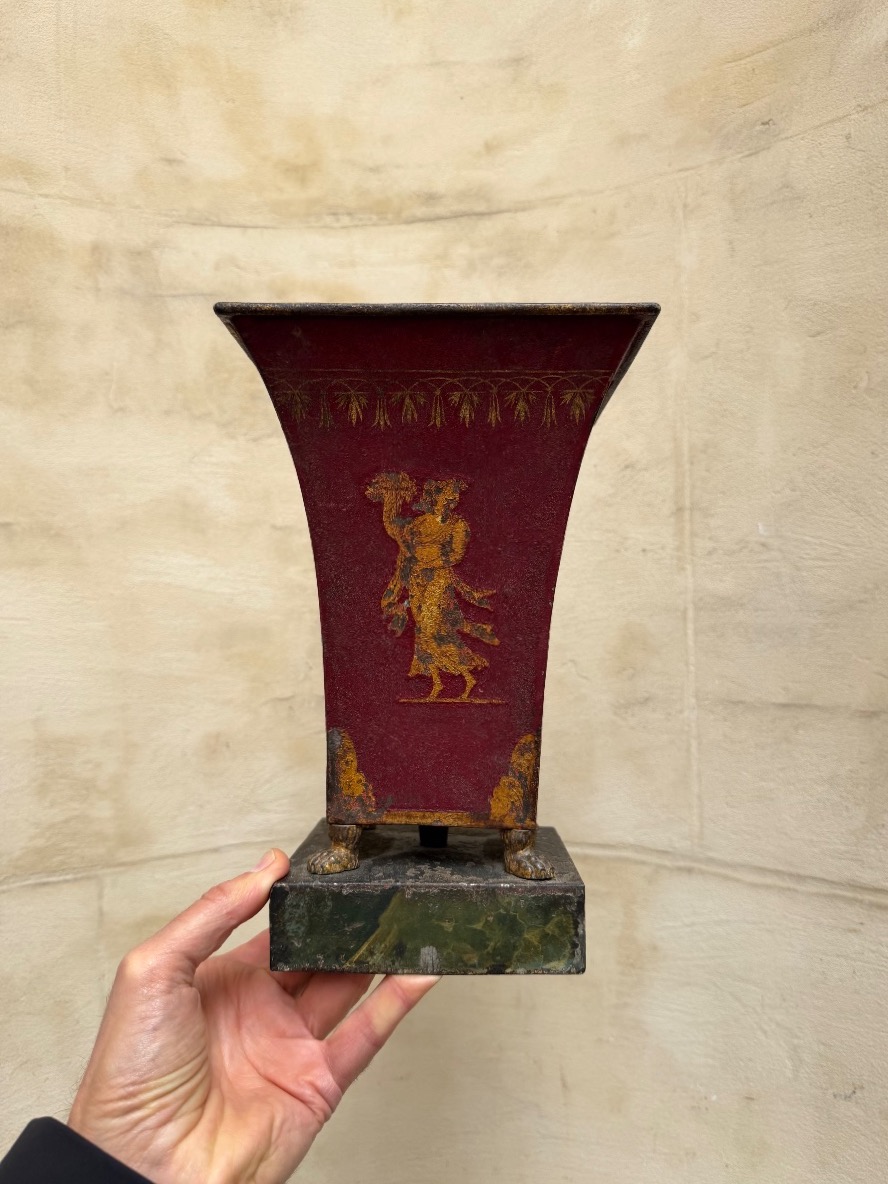 Pair Of Sheet Metal Planters, Circa 1800-photo-2