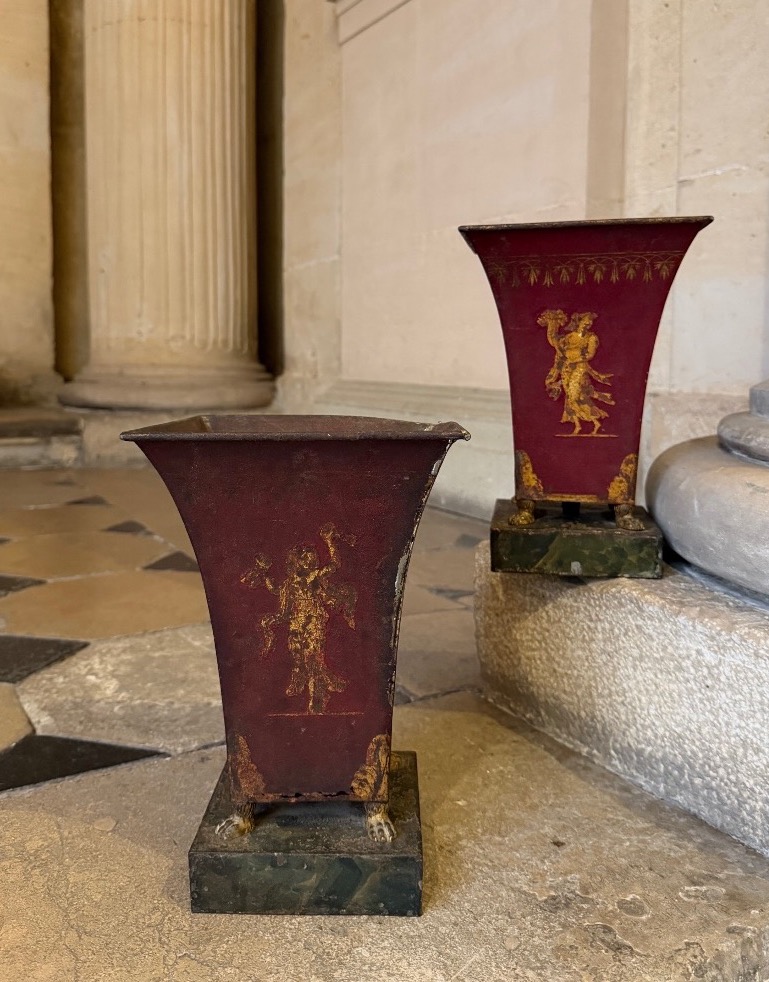 Pair Of Sheet Metal Planters, Circa 1800