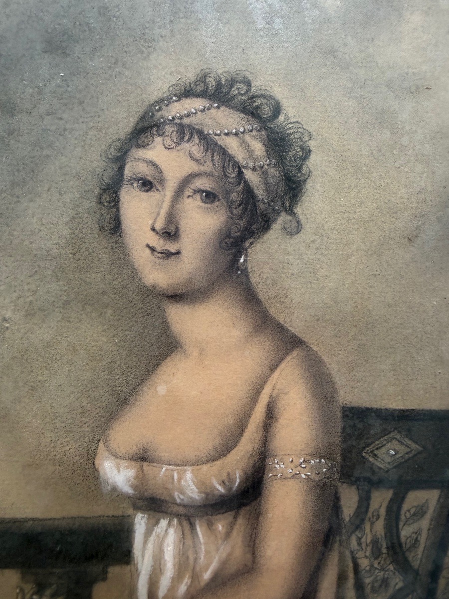 Portrait d’une jeune femme vers 1800-photo-3