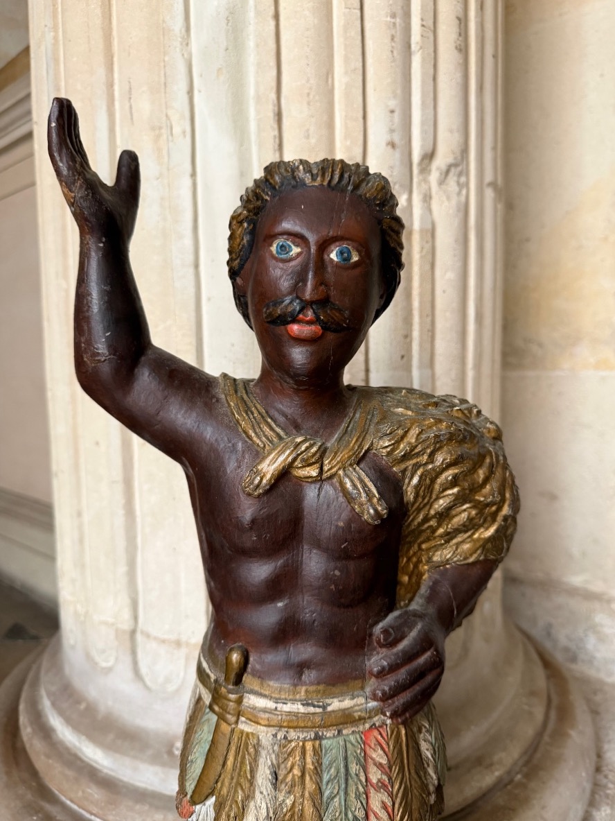 Paire d’indiens d’Amérique en bois sculpté fin 19ème siecle-photo-3