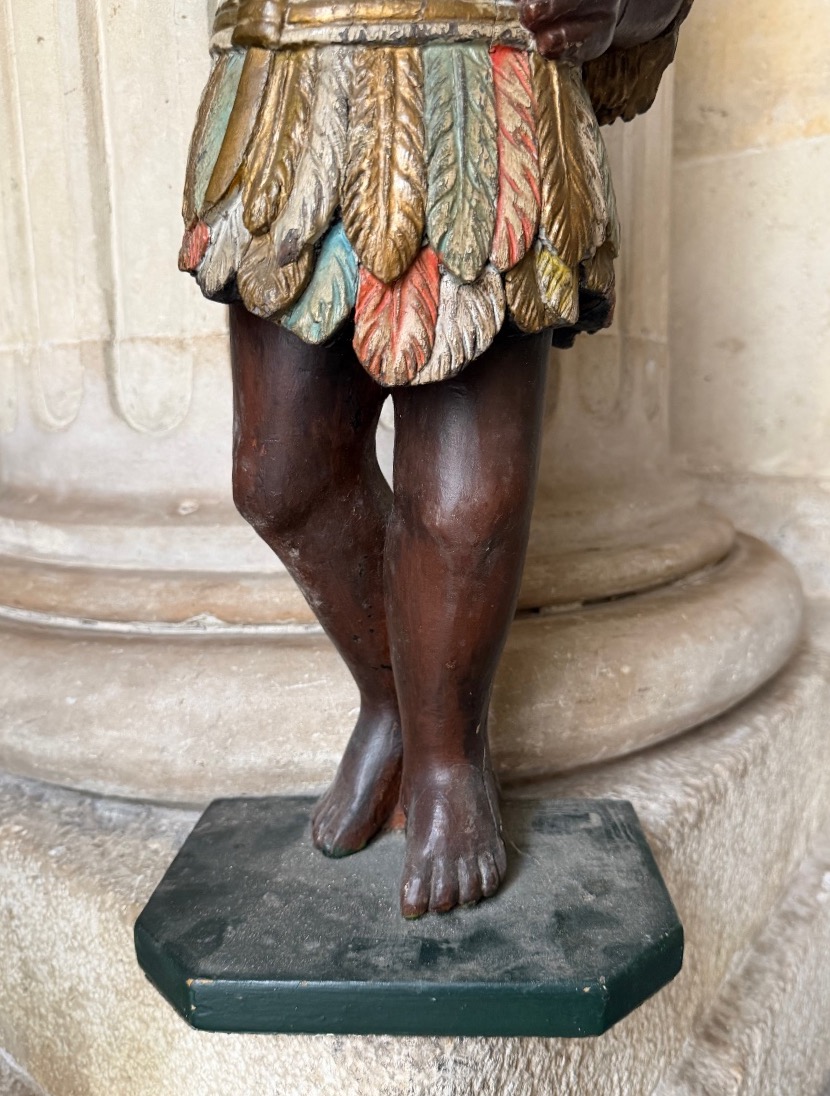 Paire d’indiens d’Amérique en bois sculpté fin 19ème siecle-photo-4