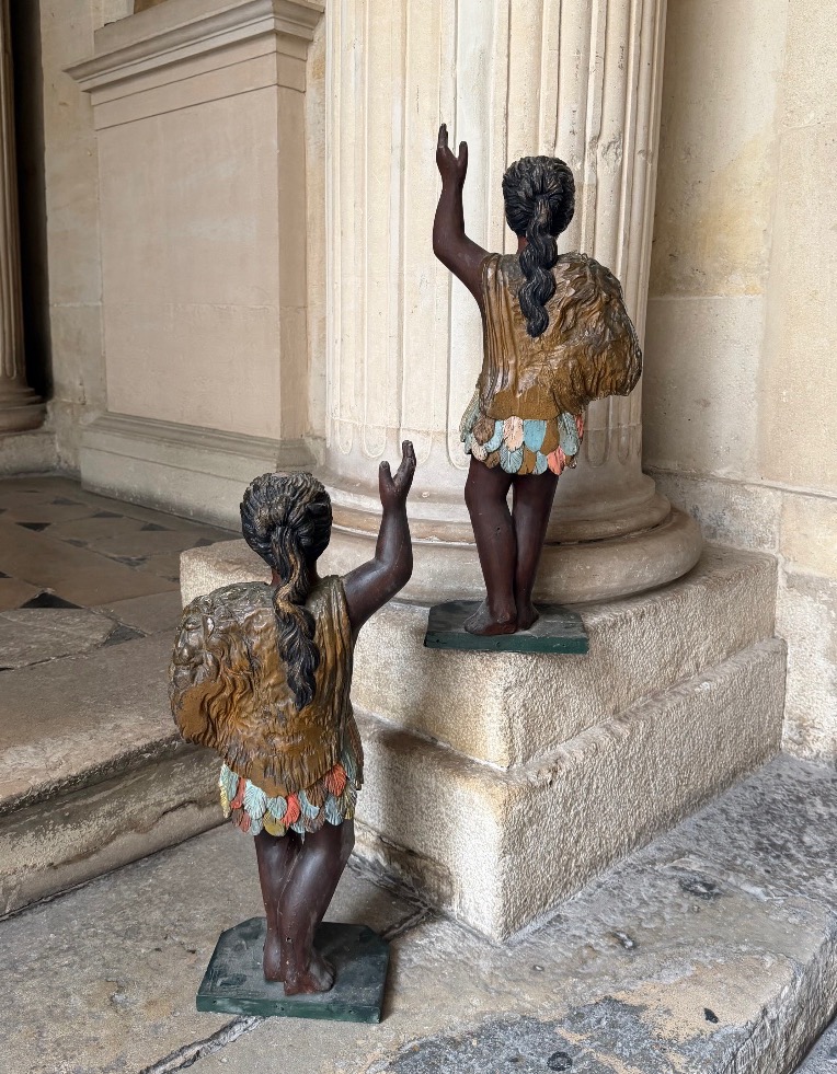 Paire d’indiens d’Amérique en bois sculpté fin 19ème siecle-photo-4