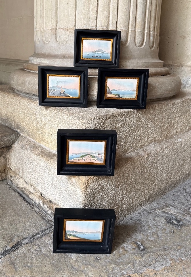 View Of Naples, 20th-century Neapolitan Gouache -photo-3