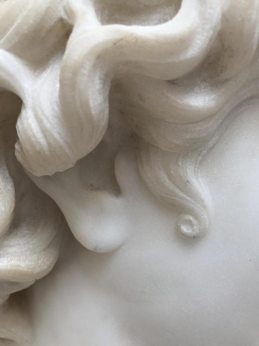 Bust Of The Apollo Belvedere In Marble Around 1830/1850-photo-4